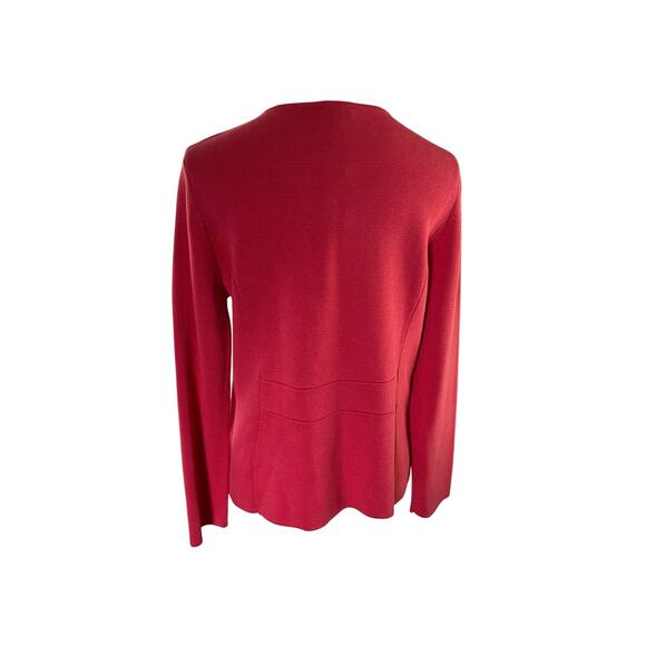 Talbots Coral Ruffle Zip Cardigan Sweater Small NWT Classiccore Preppy - Picture 5 of 10